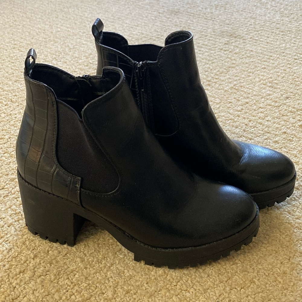 nasty gal crocodile skin heeled bootie